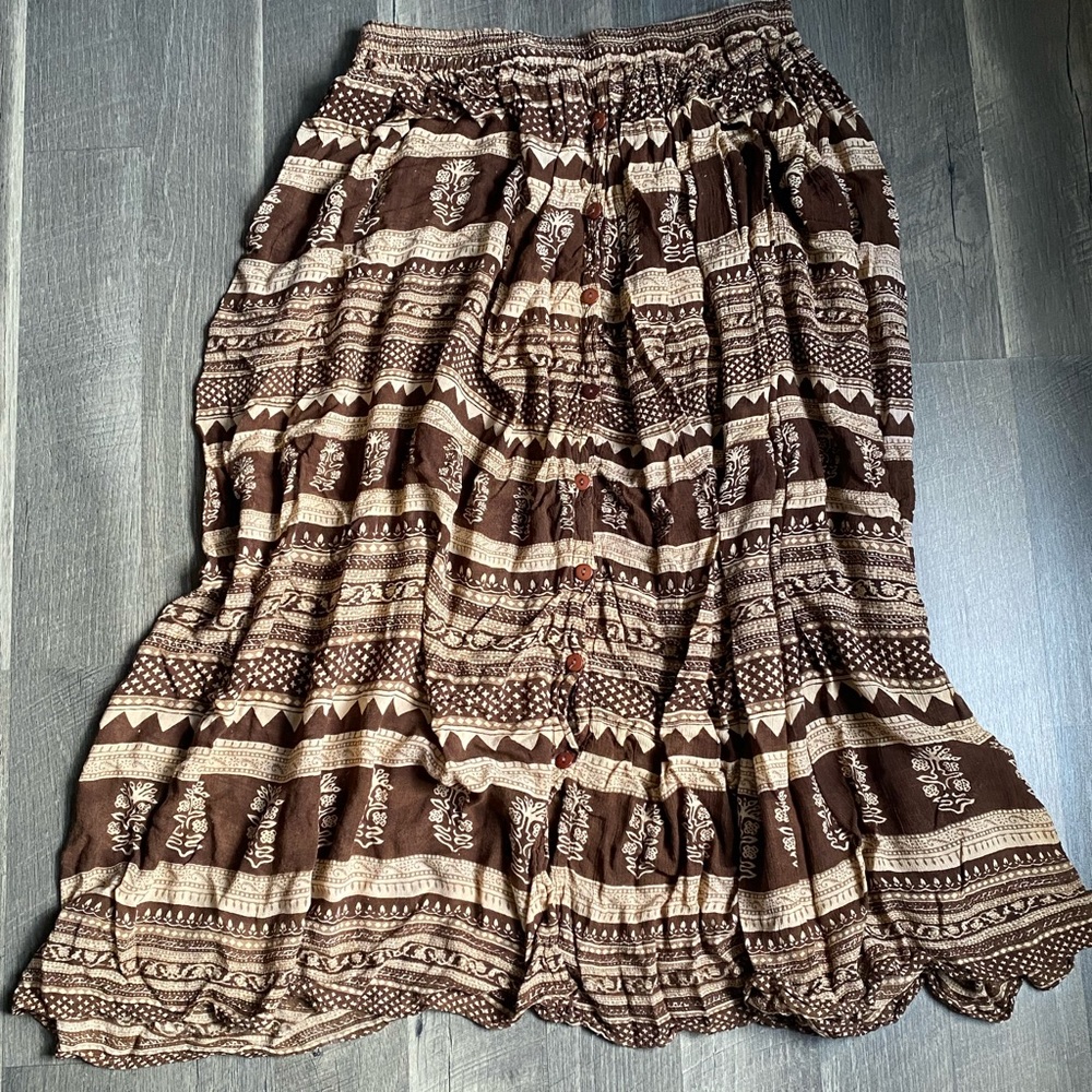 Patterned Maxi Skirt